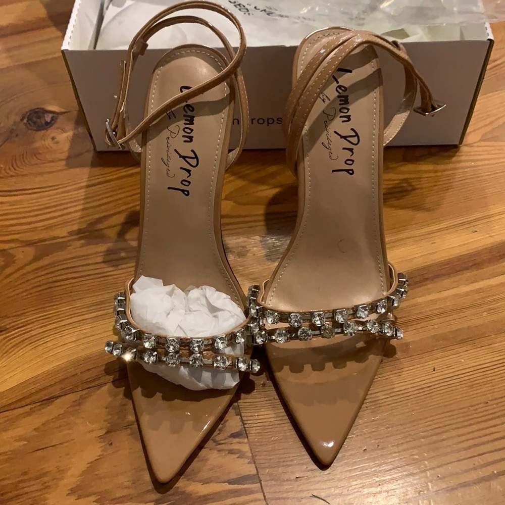 Nude Rhinestone Heels